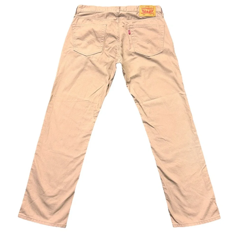 Levi's 559 Jeans Mens 33x32  Straight‎ Leg Beige Denim Streetwear Red Tab Work